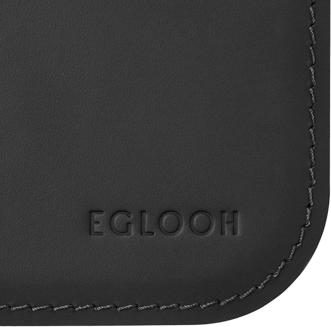 eglooh - Herms - Mauspad aus Leder Schwarz cm 25x20 - Mousepad für Schreibtisch und Büro, handwerkli