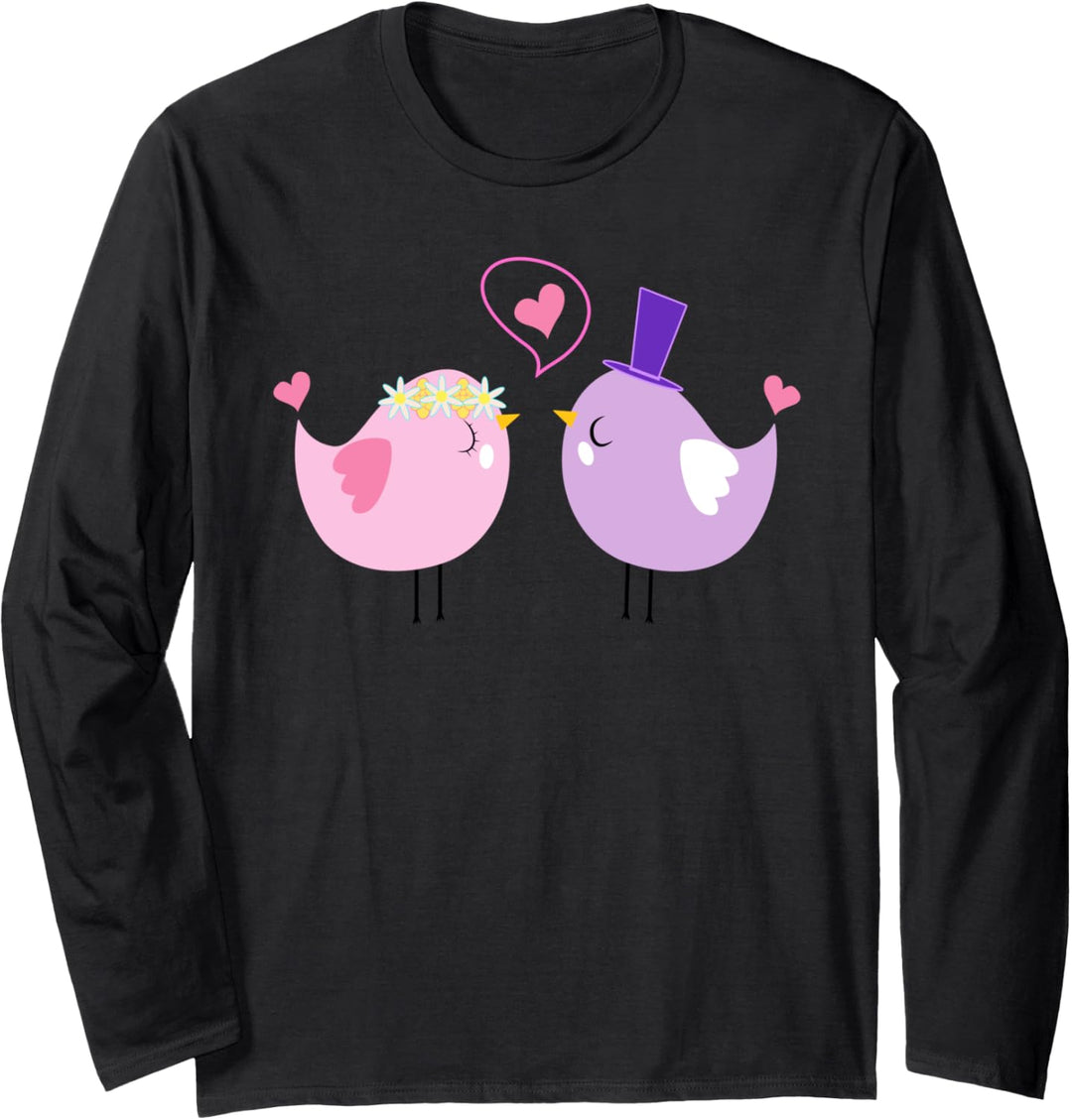 Liebesvögel, Hochzeit, Empfang, Verlobung, Party Langarmshirt