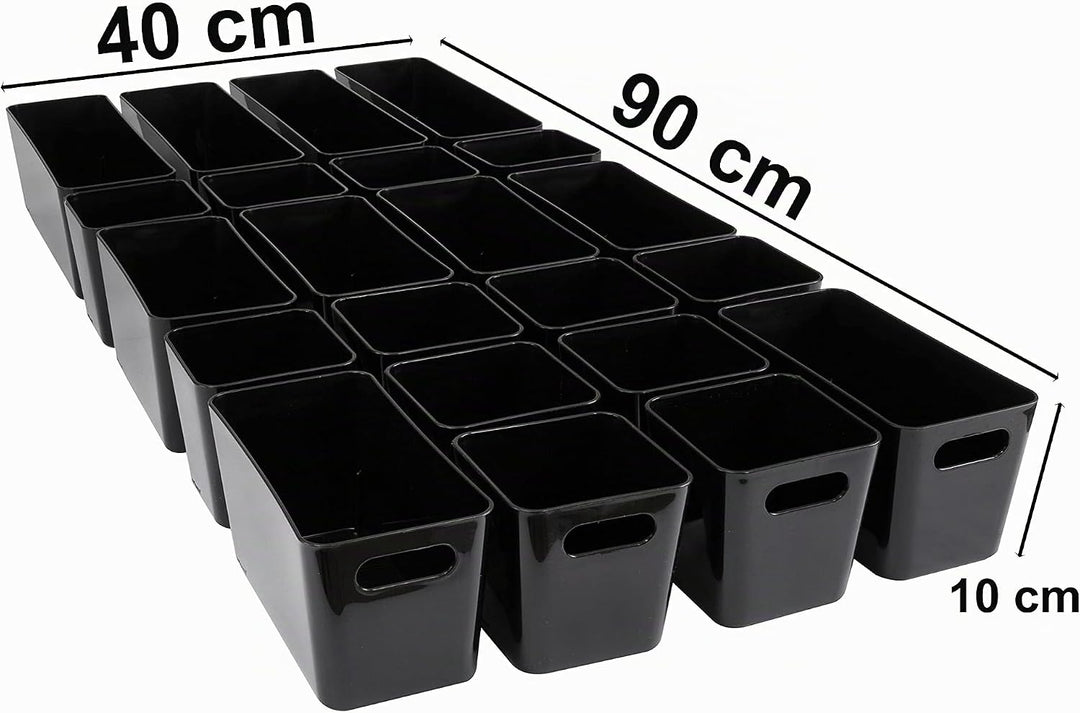 Hummelladen 22 Teile Organizer Set - 10 cm hoch - in 3 Grössen - schwarz - Schubladeneinsatz - passe