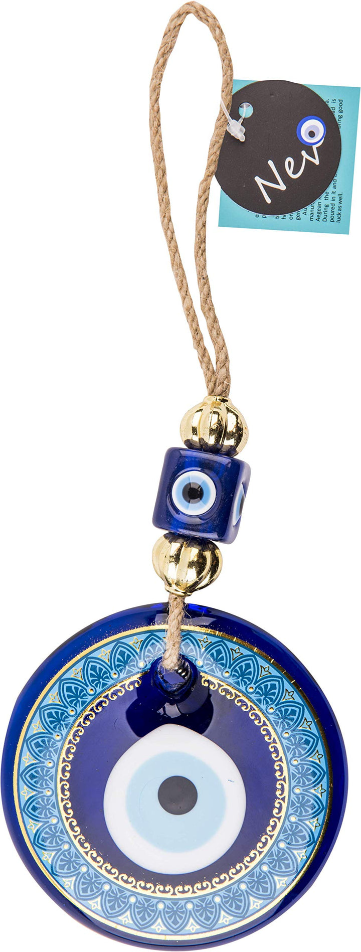 nevfactory Nev Nazar Boncuk Evil Eye Wanddeko - Handgefertigter Mystischer Glücksbringer mit Türkisc