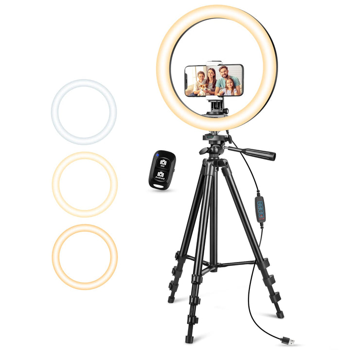Aureday Ringlicht mit 50-Zoll-Stativ für Live-Stream, Makeup, YouTube-Video, Fotografie - Selfie-Lic
