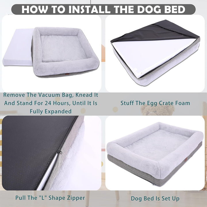 Orthopädisches Hundebett für grosse Hunde und mittelgrosse Hunde, Hundesofa mit wasserdichtem Futter