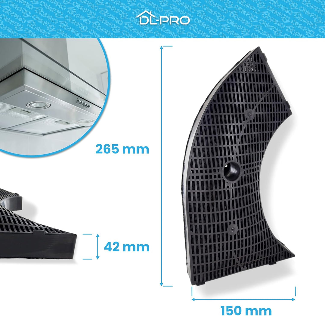 DL-pro 2 x Kohlefilter für Whirlpool 484000008582 AMC859 AEG Electrolux 902979380/0 Bosch 00647277 T