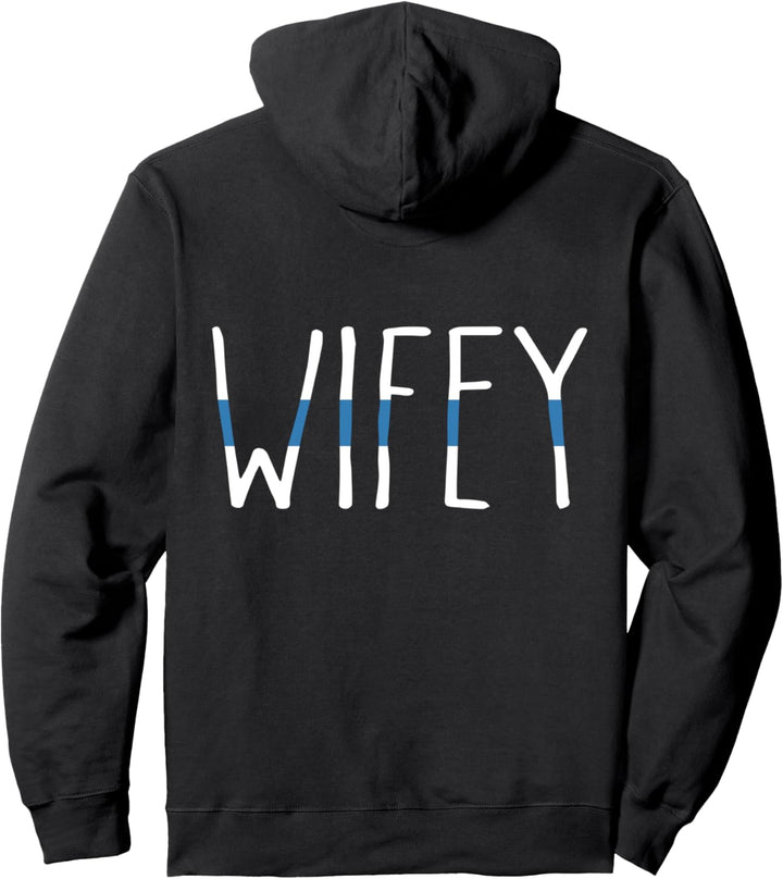 Cute Police Wife Blue Line Wifey Gift - Cop Law Enforcement Pullover Hoodie
