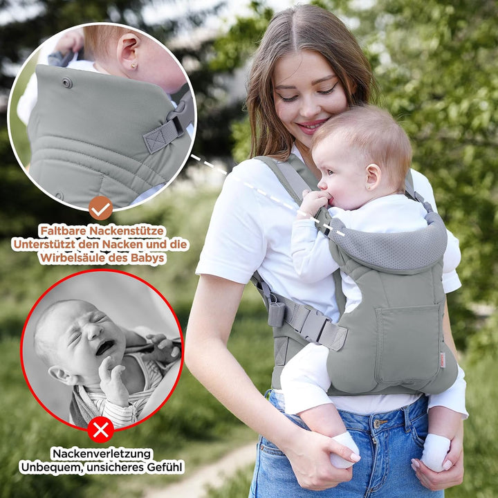GAGAKU Babytrage für Babys Kleinkinder 4-36 Monate, Einfach zu Tragen Gesicht in Gesicht nach Vorne