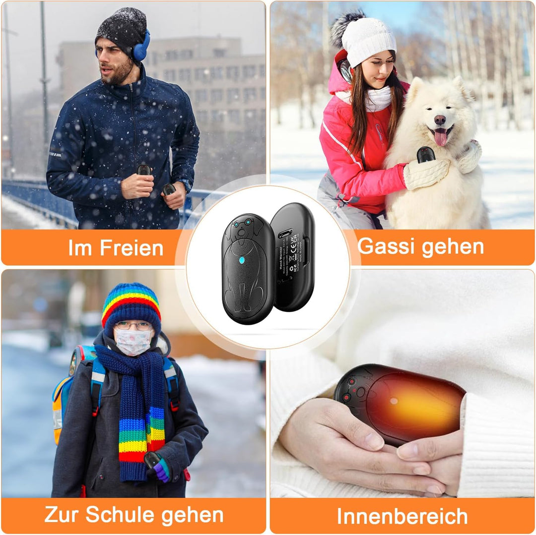 Lepwings Handwärmer Elektrisch, 2er 3000mAh Taschenwärmer Wiederverwendbar mit 3 Modi, 20 Stunden La