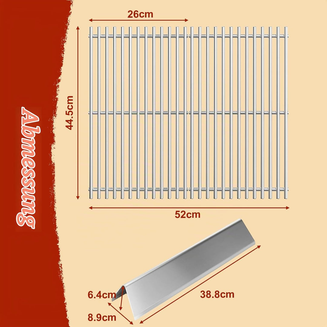Denmay Edelstahl Flavorizer Bar &amp; Grillroste für Weber Spirit E210 E220 S210 S220 (mit vorderen Bren