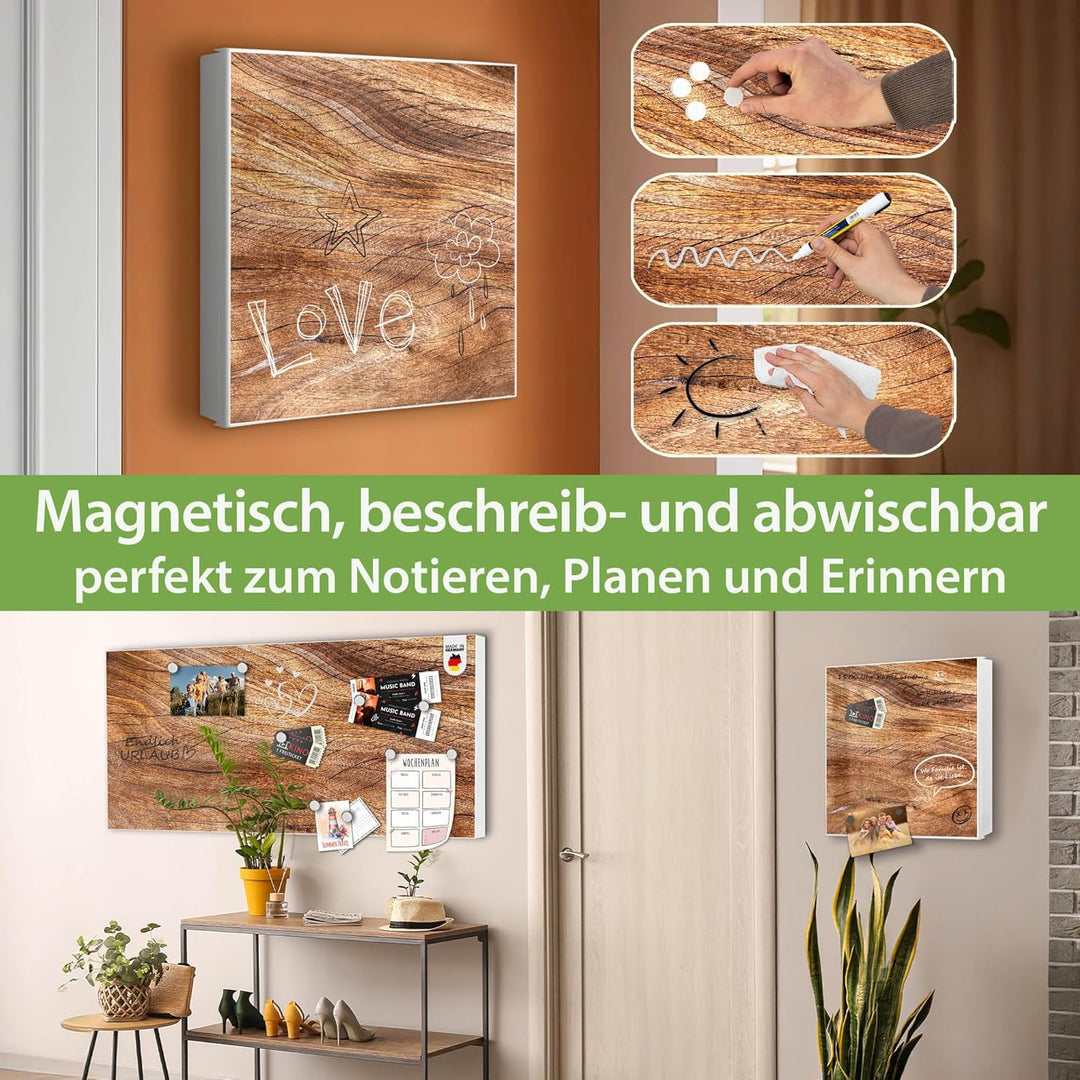 banjado Grosser Schlüsselkasten Glas - Schlüsselbox 30x30cm mit 50 Haken - Schlüsselkasten modern fü
