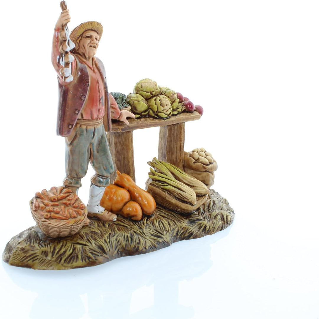 Moranduzzo Obstverkäufer für Krippe 10 cm Massstab 1:20 - Unzerstörbare Krippenfiguren - Stil 700',