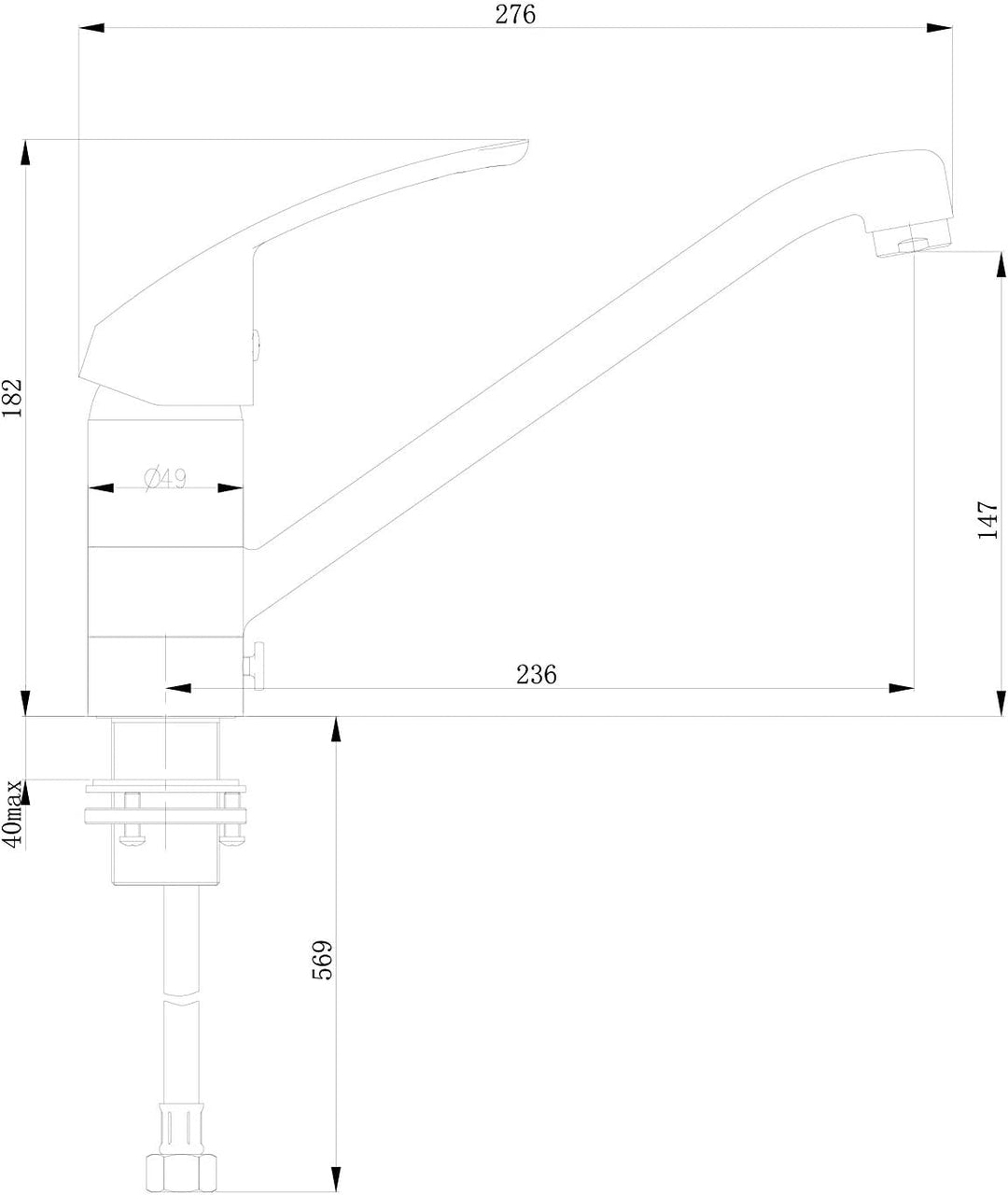 Grünblatt Küchenarmatur zur Vorfenster Montage Fenster Armatur (Chrom, 3-Abnahme) Chrom 3-Abnahme, C
