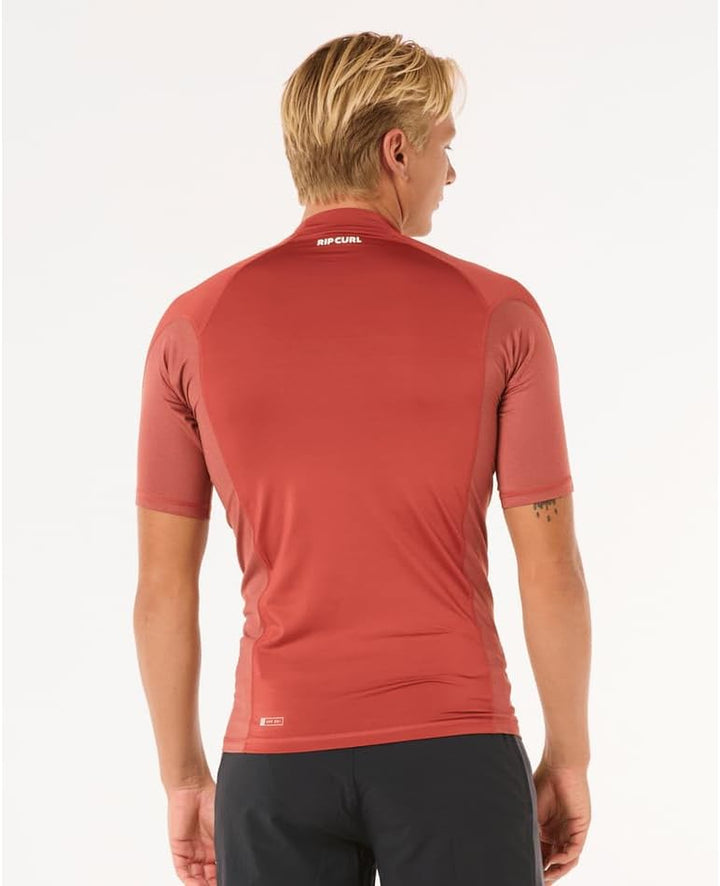 Rip Curl Herren Waves UPF 50 Performance Short Sleeve Rashguard Rash-Guard-Shirt M Gelb, M Gelb