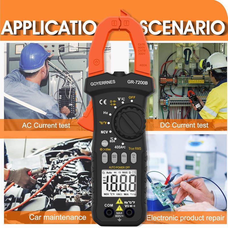 Digitales Zangenmessgerät Multimeter T-RMS 6000Counts GR-7200B Strommessgerät Multimeter Spannungspr