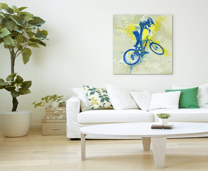 Paul Sinus Art MTB 60x60cm SPORTBILDER Splash Art Wandbild Aquarell Art