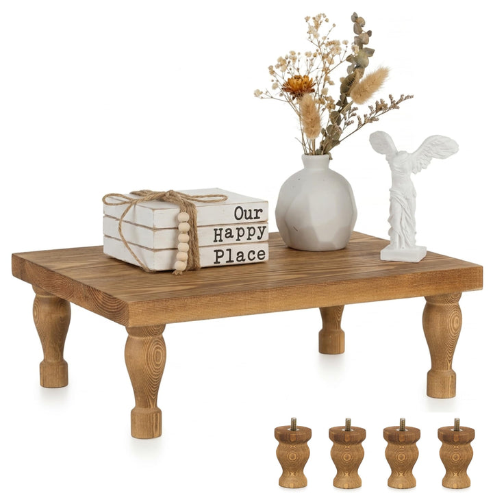 Hanobe Deko Tablett Holz Holztablett: Hölzerne Riser Bauernhaus Holz Sockel Display Stand Rustikal T