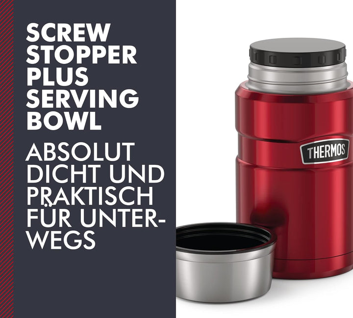 Thermos STAINLESS KING FOOD JAR 0,71l, cranberry red, Thermosbehälter aus Edelstahl, 14h heiss / 24h