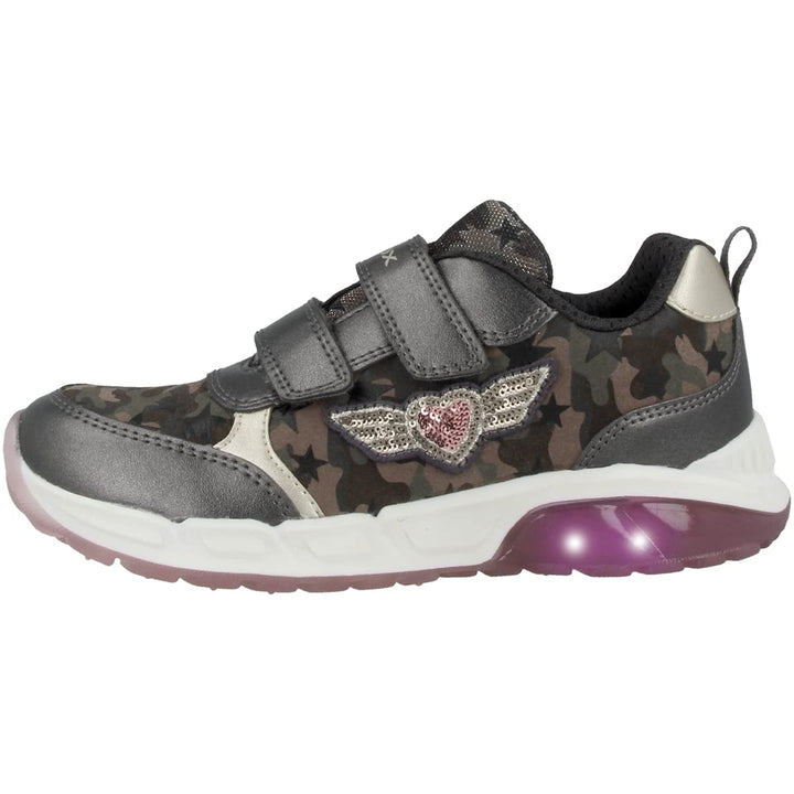 Geox Mädchen J Spaziale Girl A Sneaker 30 EU Dk Grey, 30 EU Dk Grey