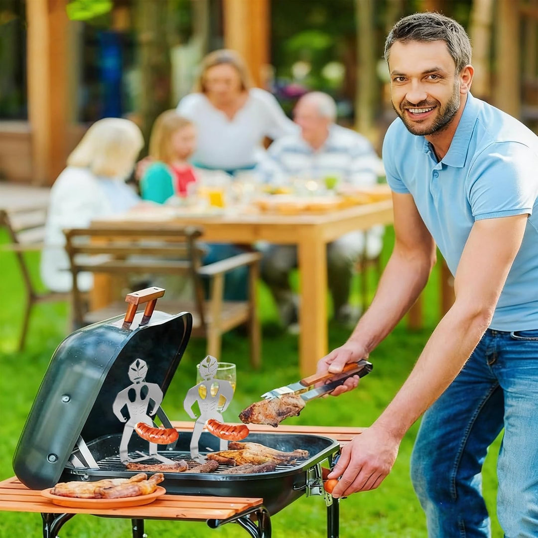 Generisch 4 Stück Grillwursthalter Aus Edelstahl, Wurst Grillständer, Witzige Geschenke Grill Gadget