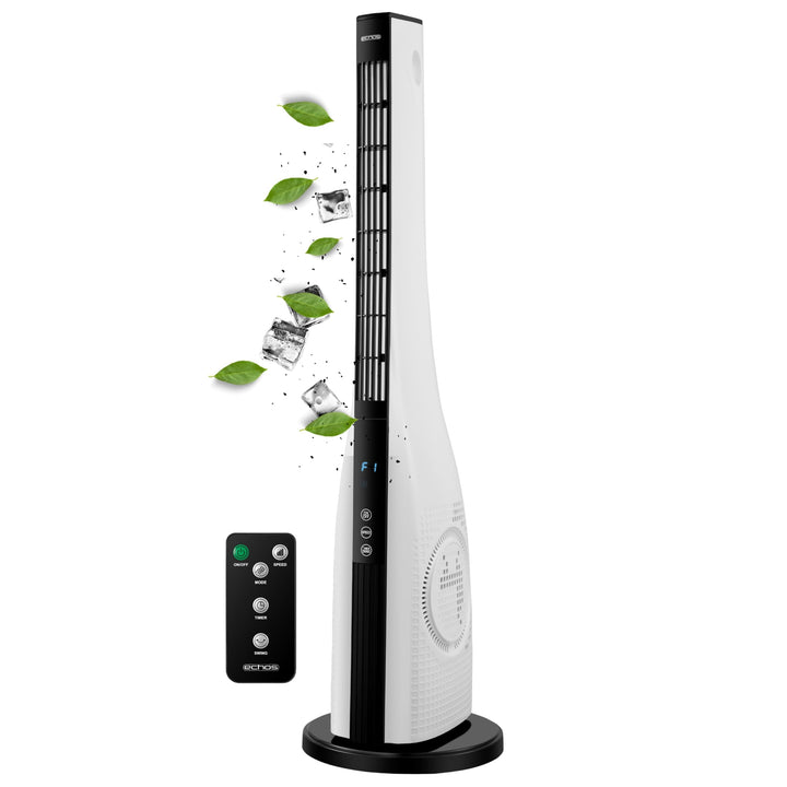 Echos® Turmventilator energiesparender Standventilator sehr leise Säulenventilator mit Fernbedienung