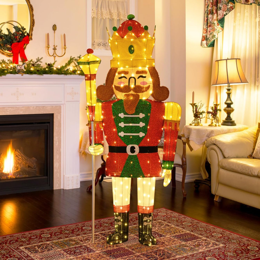 SOARS Weihnachten Nussknacker Figur gross, Weihnachtsdeko aussen XXL, 180 cm hohe beleuchtete Weihna