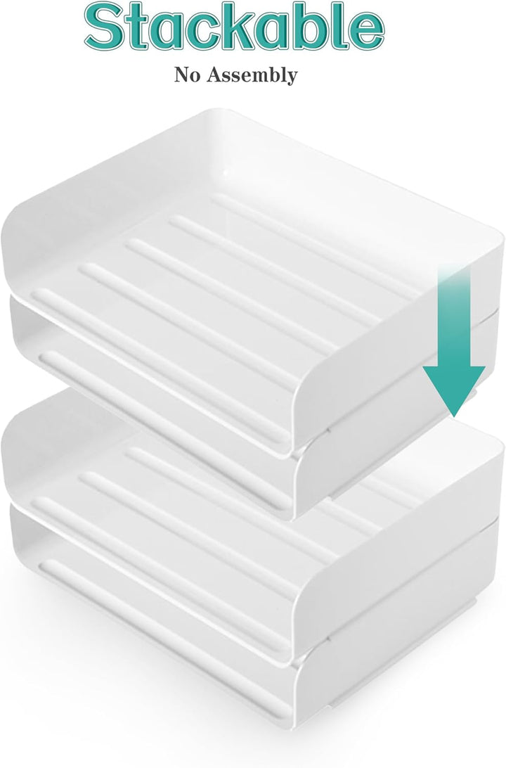4-stöckige Ablagekorb für A4, Dokumentenablage aus PET Kunststoff, Briefkorb, Briefablage Organizer(