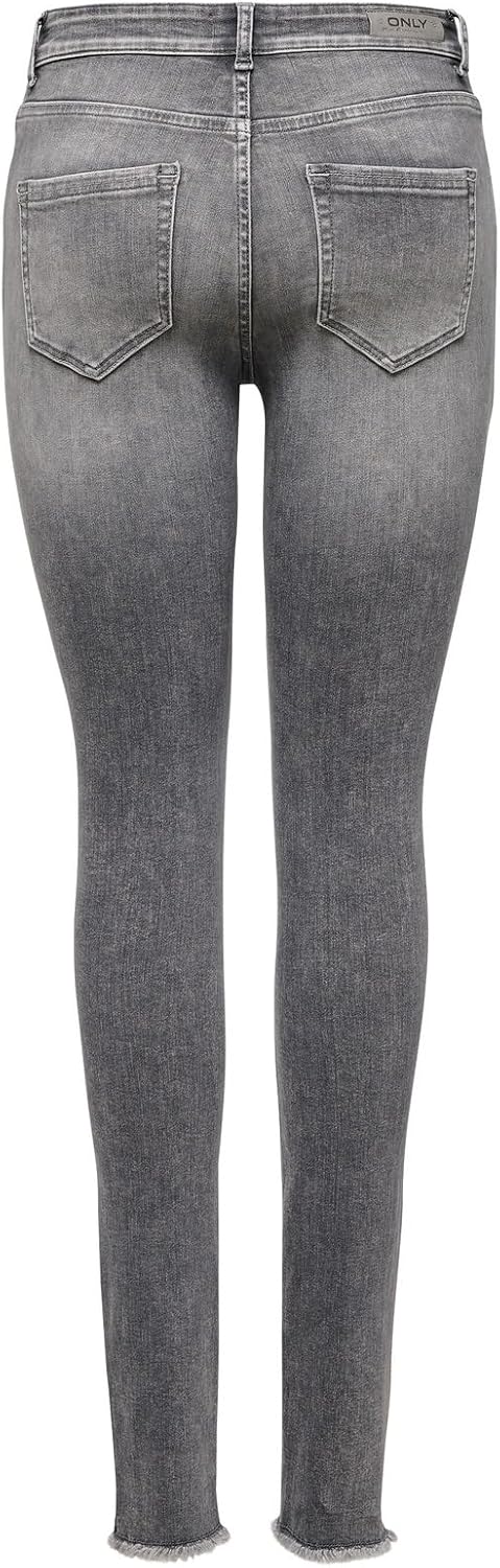 ONLY Female Skinny Jeans ONLBLUSH Mittlere Taille Skinny Fit Jeans XS / 34L Grey Denim, XS / 34L Gre