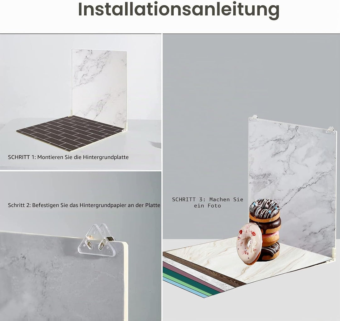 9 Stück 18 Muster 61 x 61 cm doppelseitige Fotografie Hintergrund Bretter Wasserdicht Wiederverwendb