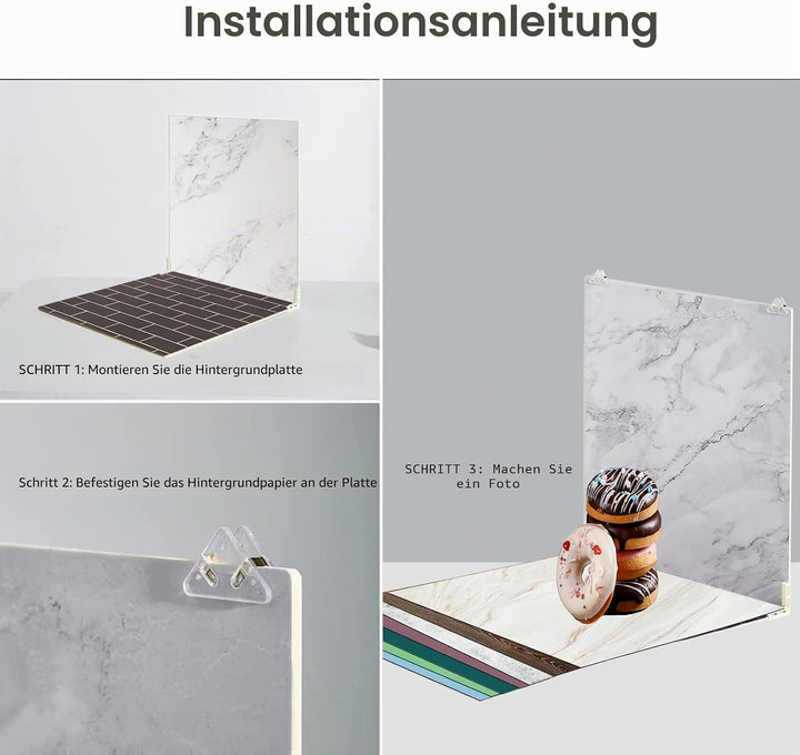 9 Stück 18 Muster 61 x 61 cm doppelseitige Fotografie Hintergrund Bretter Wasserdicht Wiederverwendb