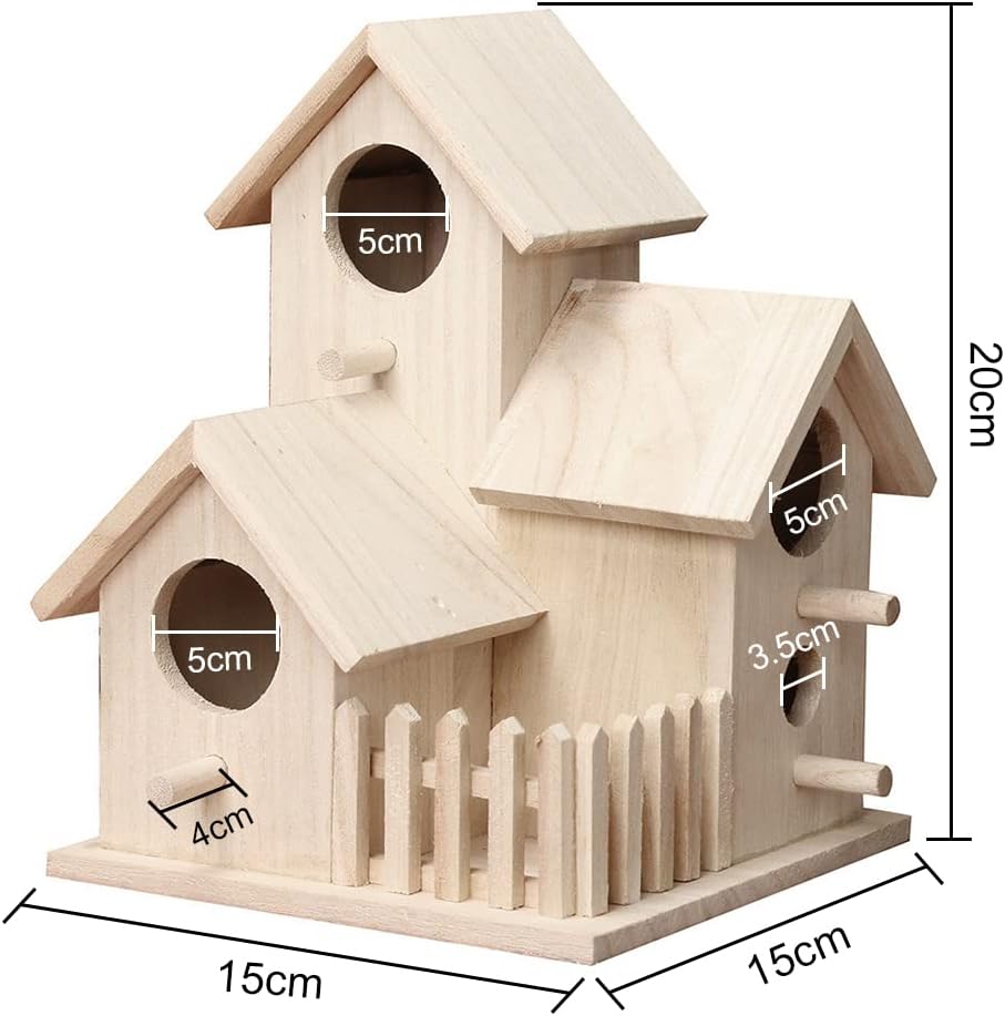 Nistkasten Meise Bausatz, Vogelhaus Wetterfest aus Holz, Nistkasten Wellensittich, Vogelhäuschen Bla