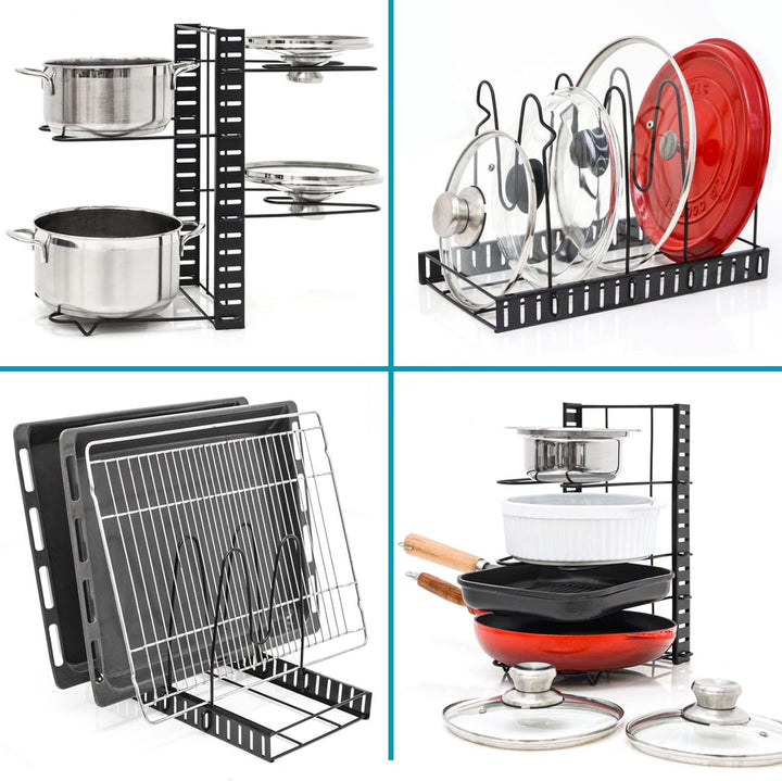 eyepower MAKLIK Teleskop Pfannen Organizer - Topfdeckel Aufbewahrung Topf Regal für Schublade (4 Abl