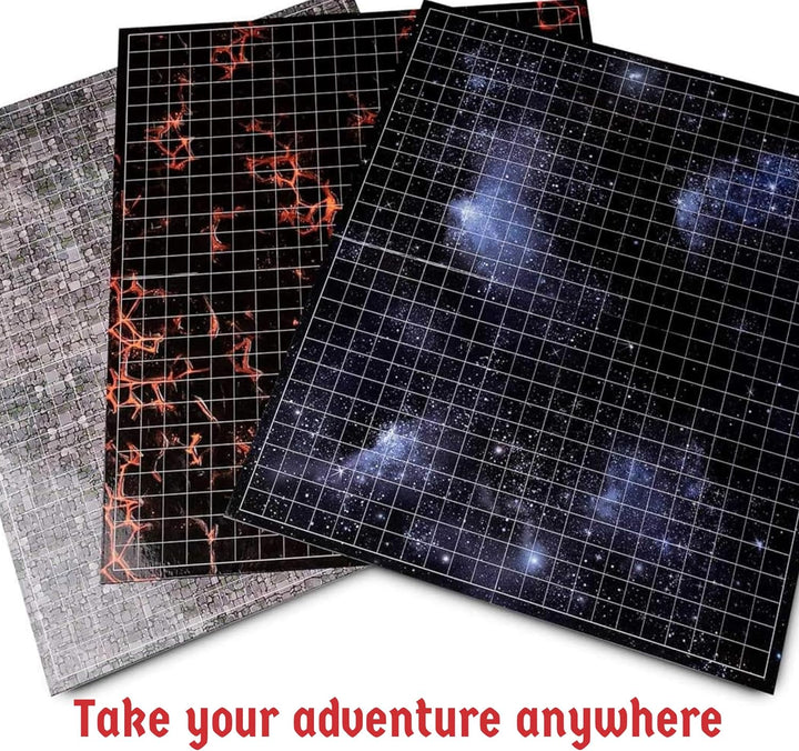 Hexers Role-Playing Game Board, Square Grid Terrains, 8 Different terrains, Dungeons and Dragons DND