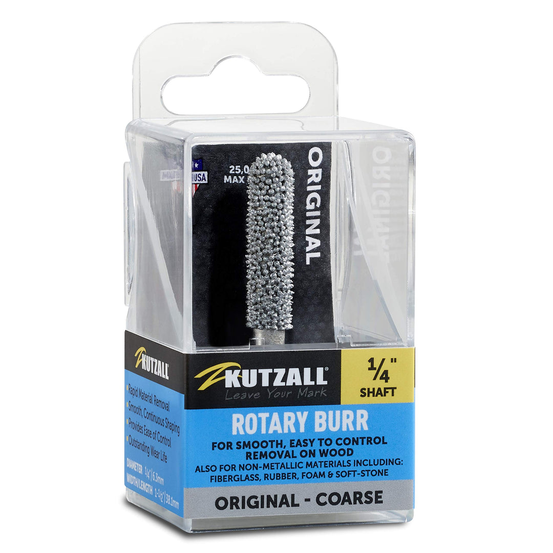 Kutzall Original Kugelkopffräser, ¹/⁴" Schaft, grob - Holzbearbeitungsaufsatz für Bosch, DeWalt, Mil