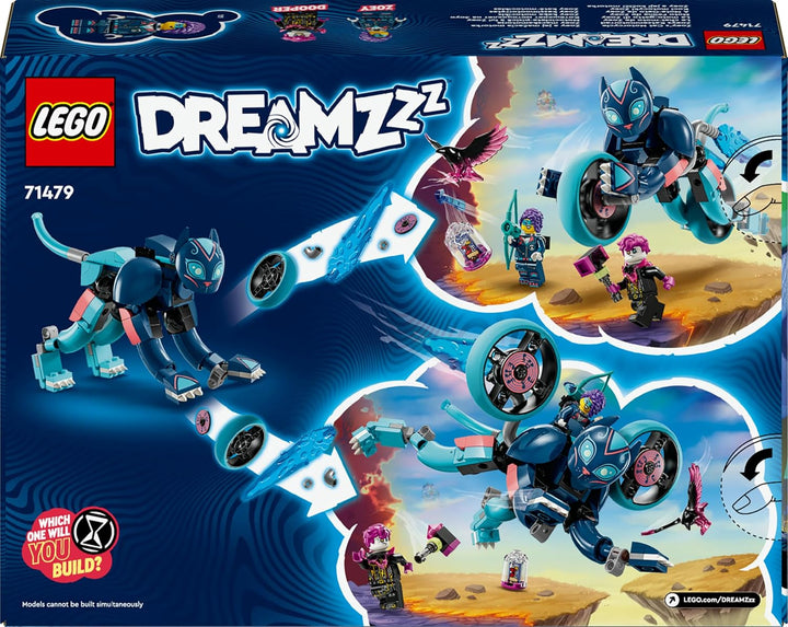 LEGO DREAMZzz 2in1 Zoey’s Cat Motorcycle Set, Rebuild an Animal Figure into a Bike Toy for 7 Plus Ye