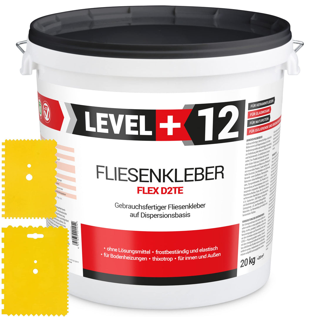 12 Fliesenkleber D2TE - Dispersionskleber für Innen &amp; Aussen 20kg, 20kg