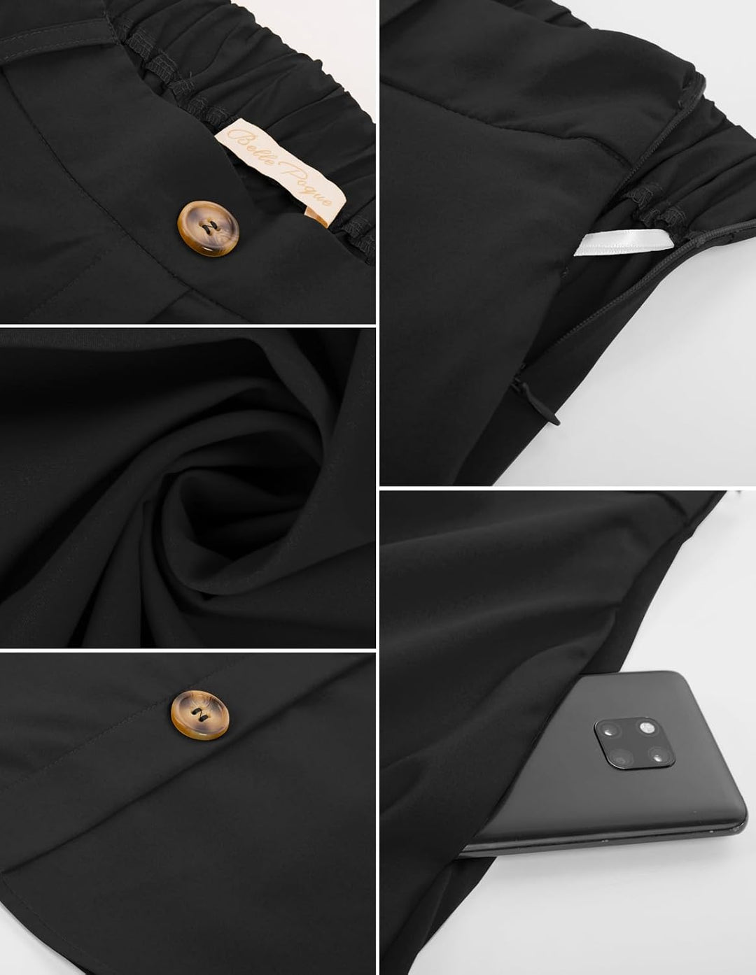 Belle Poque Damen Rock Schwarz S, Schwarz S