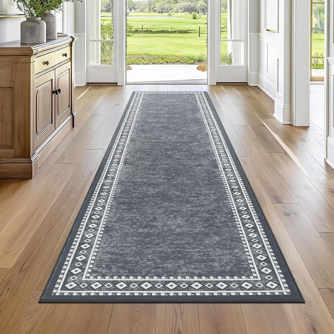 Enyhom Lang Teppich Läufer 66 x 240 cm Waschbar rutschfest Läufer Flur Teppich Küchenläufer dauerhaf