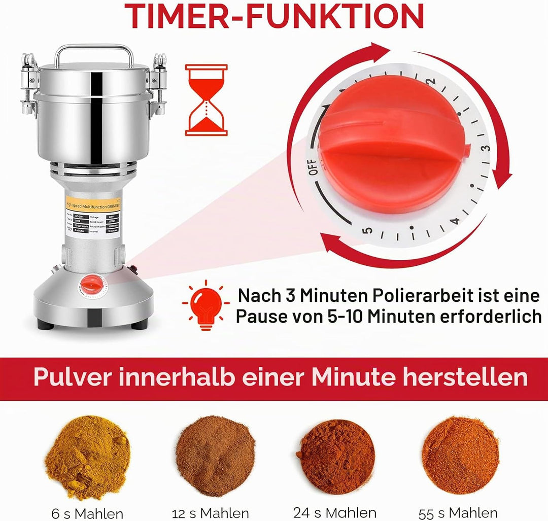 Kotsy 500g Tragbare Getreidemühle 220 V Hochgeschwindigkeits Schleifmaschine Mehl Pulver Maschine fü