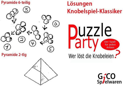 GICO 8 beliebte Knobelspiele Holzpuzzle Geduldspiele im Set, einzeln verpackt mit Lösungsheft - als