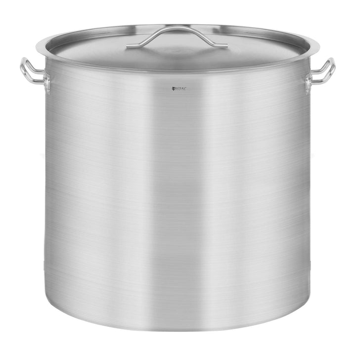 Royal Catering Induktionstopf Suppentopf mit Deckel RCST-98LI-E (98L, Edelstahl, Schüttrand, für Ind