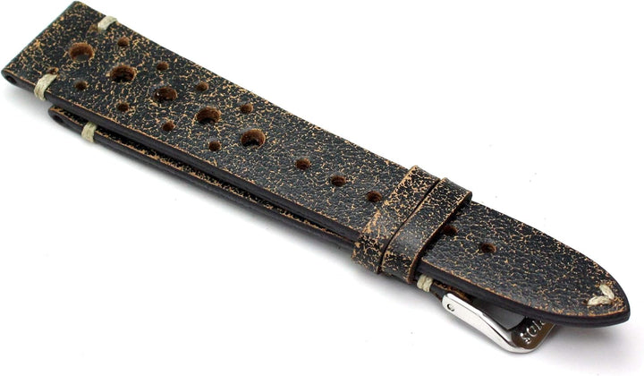 RIOS1931 Rallye Vintage Rindsleder Uhrenarmband handgemacht in Deutschland 18mm schratched rostig br