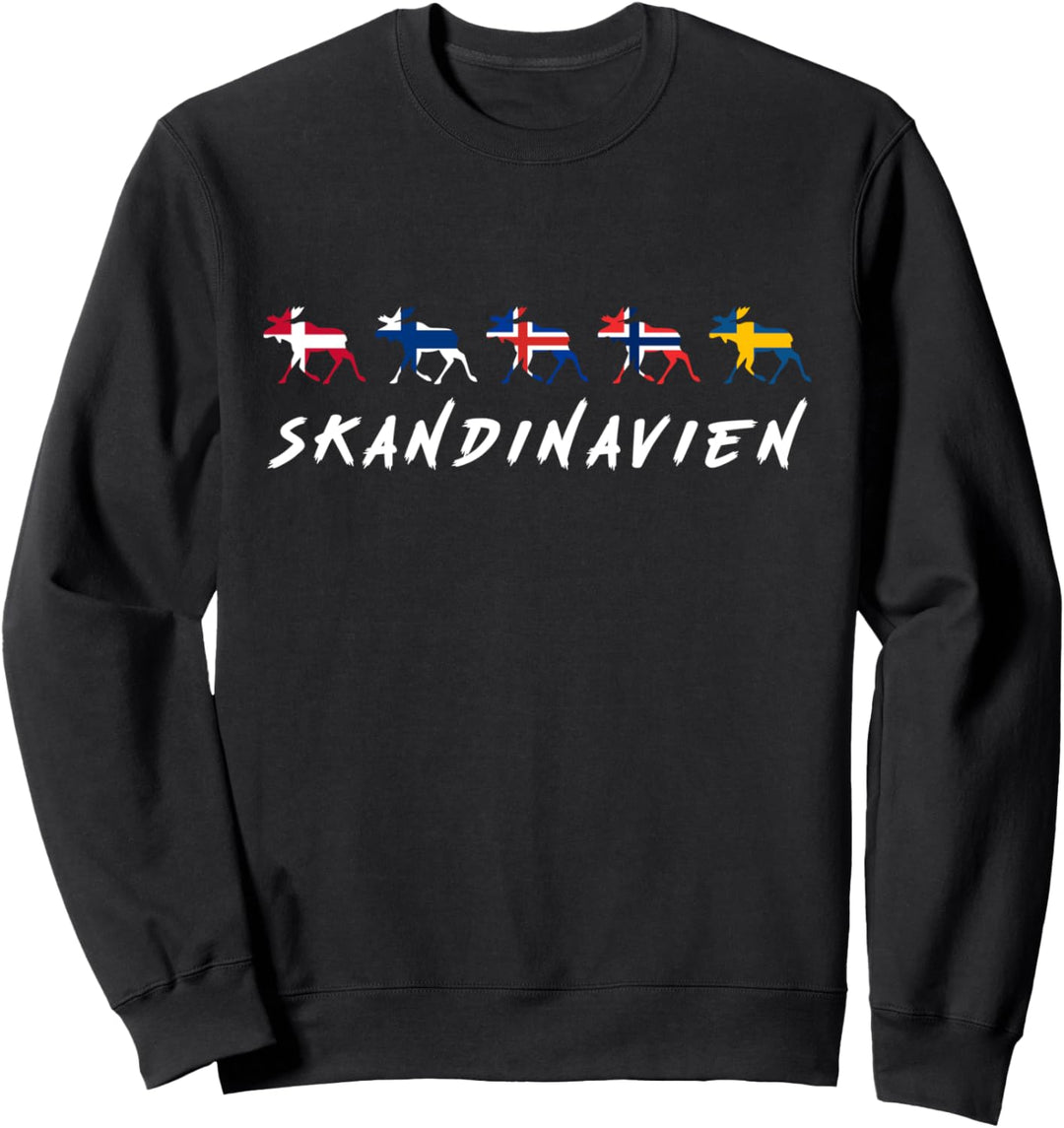 Skandinavien Flaggen Elche Farben Schweden, Norwegen, Island Sweatshirt