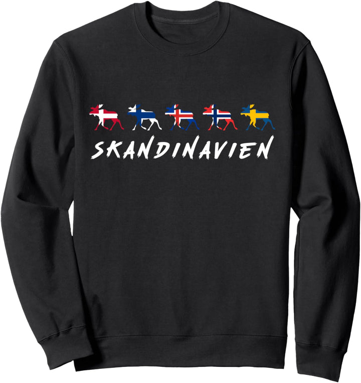Skandinavien Flaggen Elche Farben Schweden, Norwegen, Island Sweatshirt