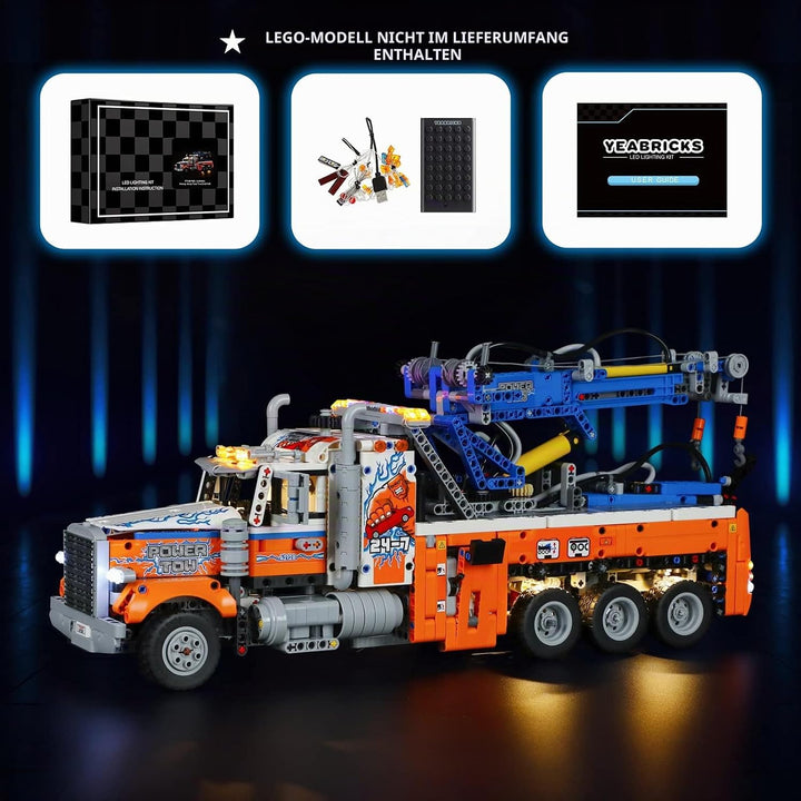 YEABRICKS LED Licht für Lego-42128 Technic Heavy-Duty Tow Truck Bausteine Modell (Lego Set Nicht ent