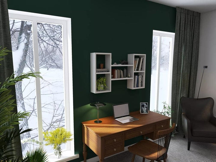 KUBUTKU Dekorativ Wandregal mit 5 Böden 102x60x18 Design Skandinavischer Modern für Wohnzimmer Küche