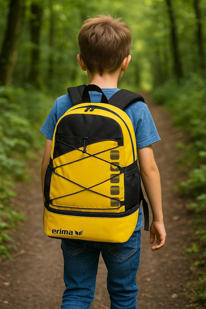Erima Rucksack Club 5 Multifunktionsrucksack mit Bodenfach Einheitsgrösse Gelb/Schwarz, Einheitsgrös