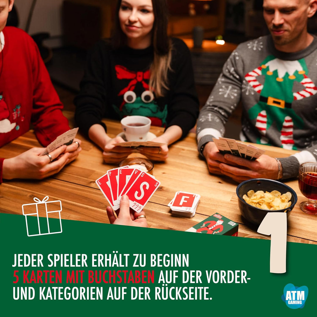 ATM Gaming Quickstop - Weihnachtsedition - Das Buchstaben-Duell - Kartenspiel für Jugendliche und Er