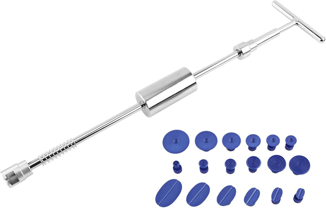 Dellen Reparatur Ausbeulwerkzeug Lackfreies, Auto Dellen Reparaturset 2-in-1-T-Abzieher 19 pcs Auto