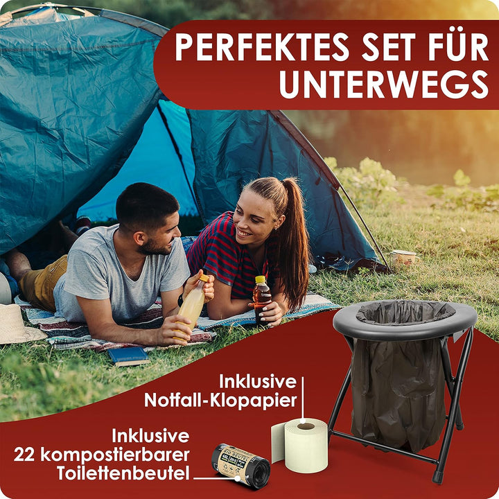 Weidebach® stabile Campingtoilette mit geringem Gewicht, einfach transportierbare Klapptoilette inkl