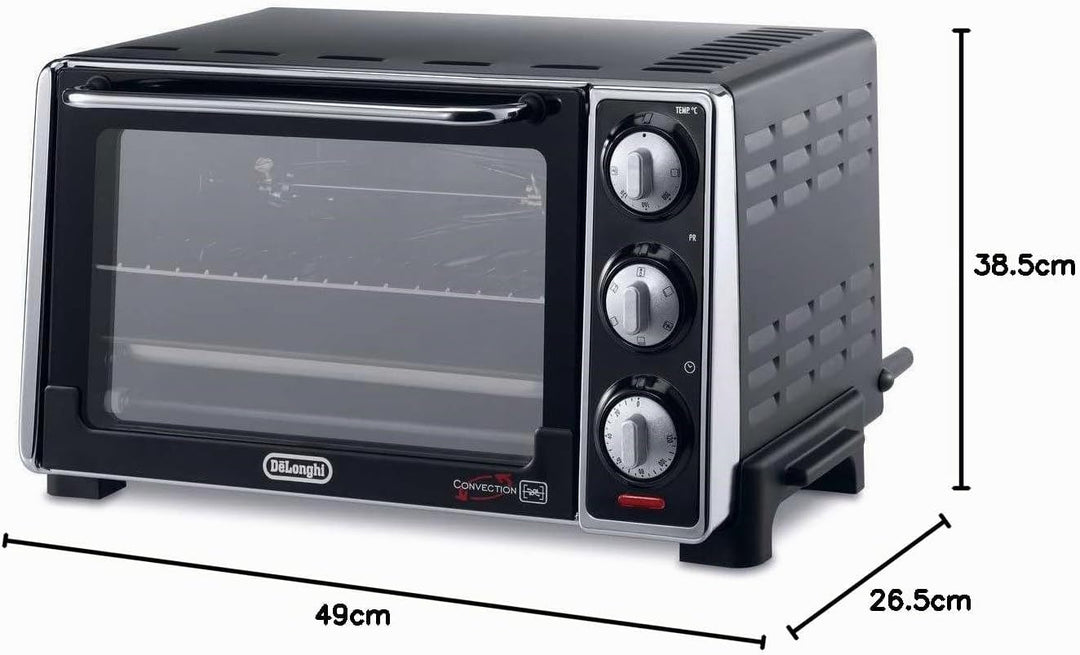 De'Longhi EO20792 Elektroofen, 20 Liter, 7 Kochfunktionen, Timer, 1300 Watt, Schwarz, Traditionell