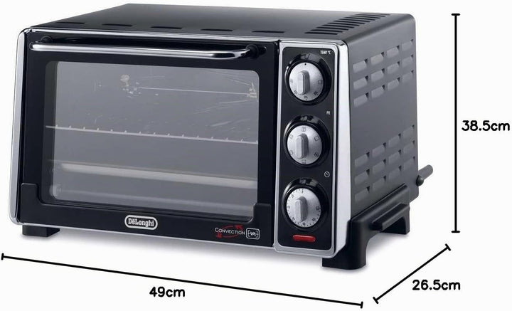 De'Longhi EO20792 Elektroofen, 20 Liter, 7 Kochfunktionen, Timer, 1300 Watt, Schwarz, Traditionell