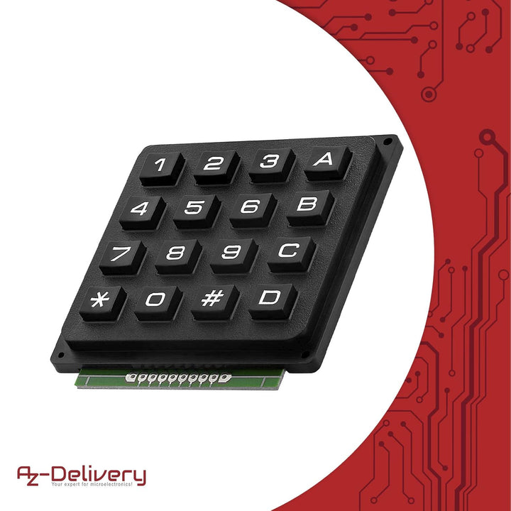 AZDelivery 5 x 4x4 Matrix Keypad Tastatur kompatibel mit Arduino und Raspberry Pi inklusive eBook!,